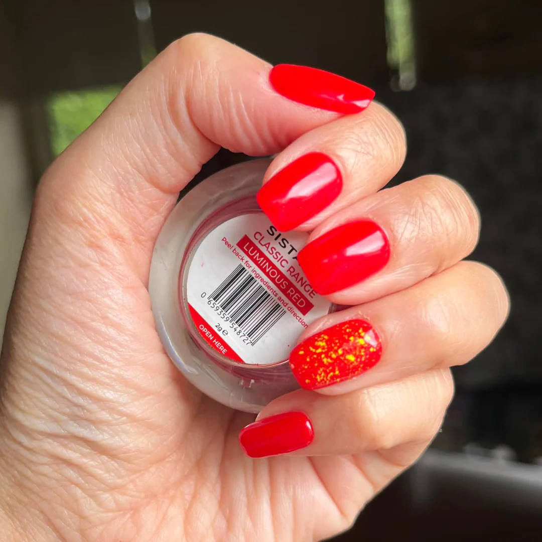 Luminous Red - Matte Neon Nail Powder - Image 2