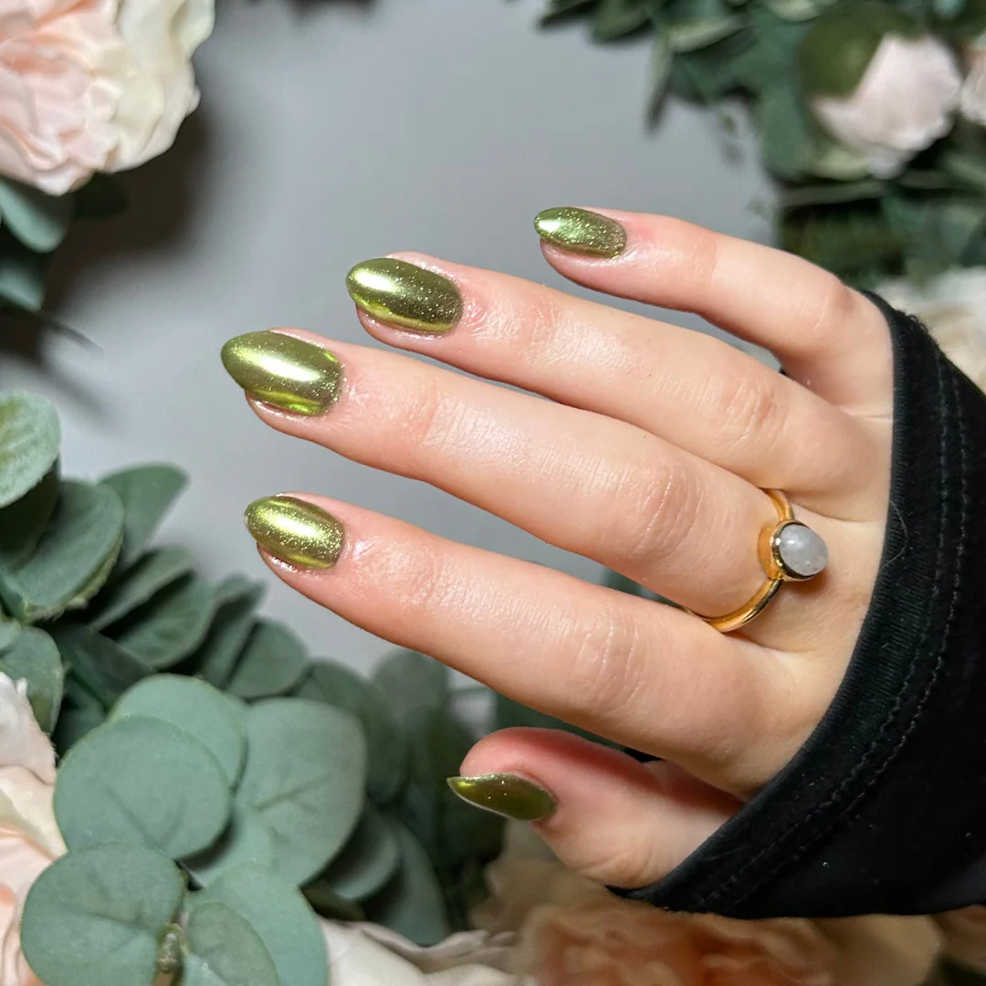 Olive - Metallic Nail Powder - Image 2