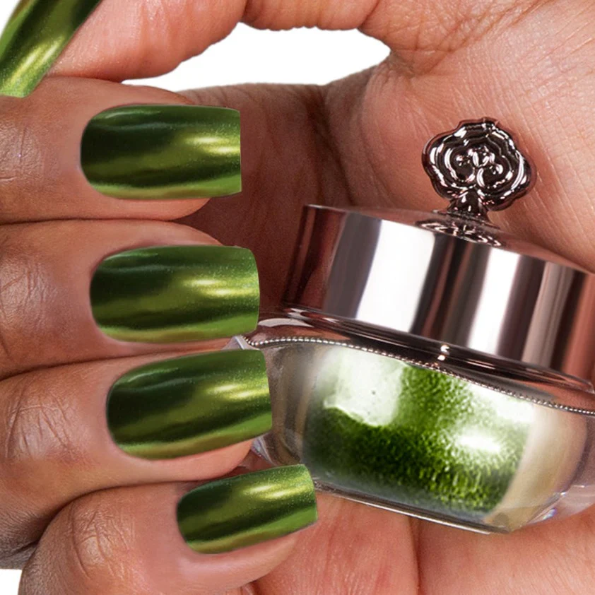 Olive - Metallic Nail Powder - Image 4