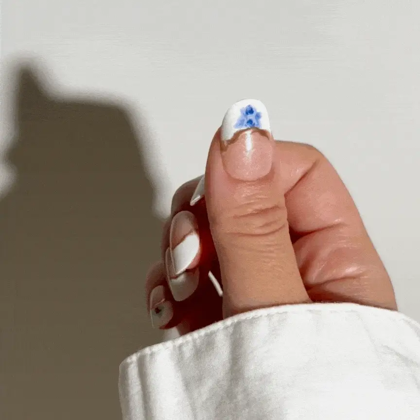 Porcelain Bloom - Oval Sustainable Nails - Image 2