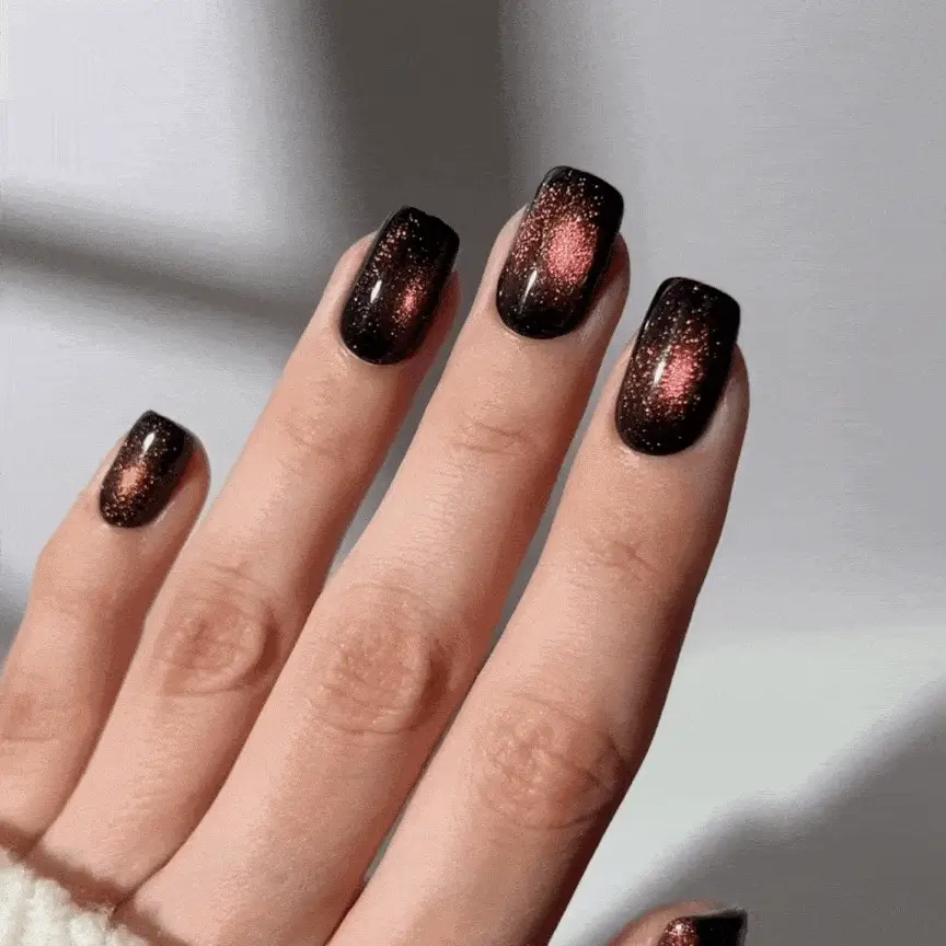 Ruby Cats Eye - Square Sustainable Nails - Image 2