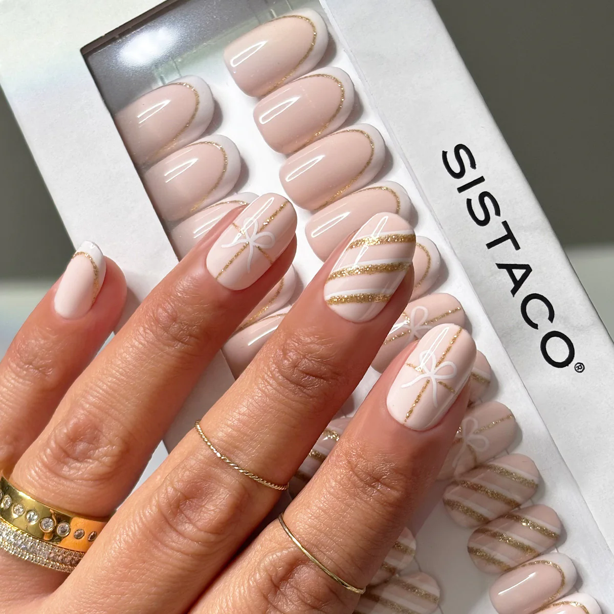 Sugar Plum Ribbon - Oval Sustainable Nails - Image 3
